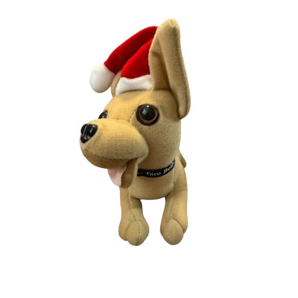 Vintage Applause Yo Quiero Taco Bell Chihuahua Dog 6” Santa Hat Plush Works - Picture 2 of 8